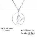 Unift Stainless Steel Sport Women Necklace Runner Rhythmic Gymnastics  Silhouette Pendant Fashion Birthday Jewelry Wholesale