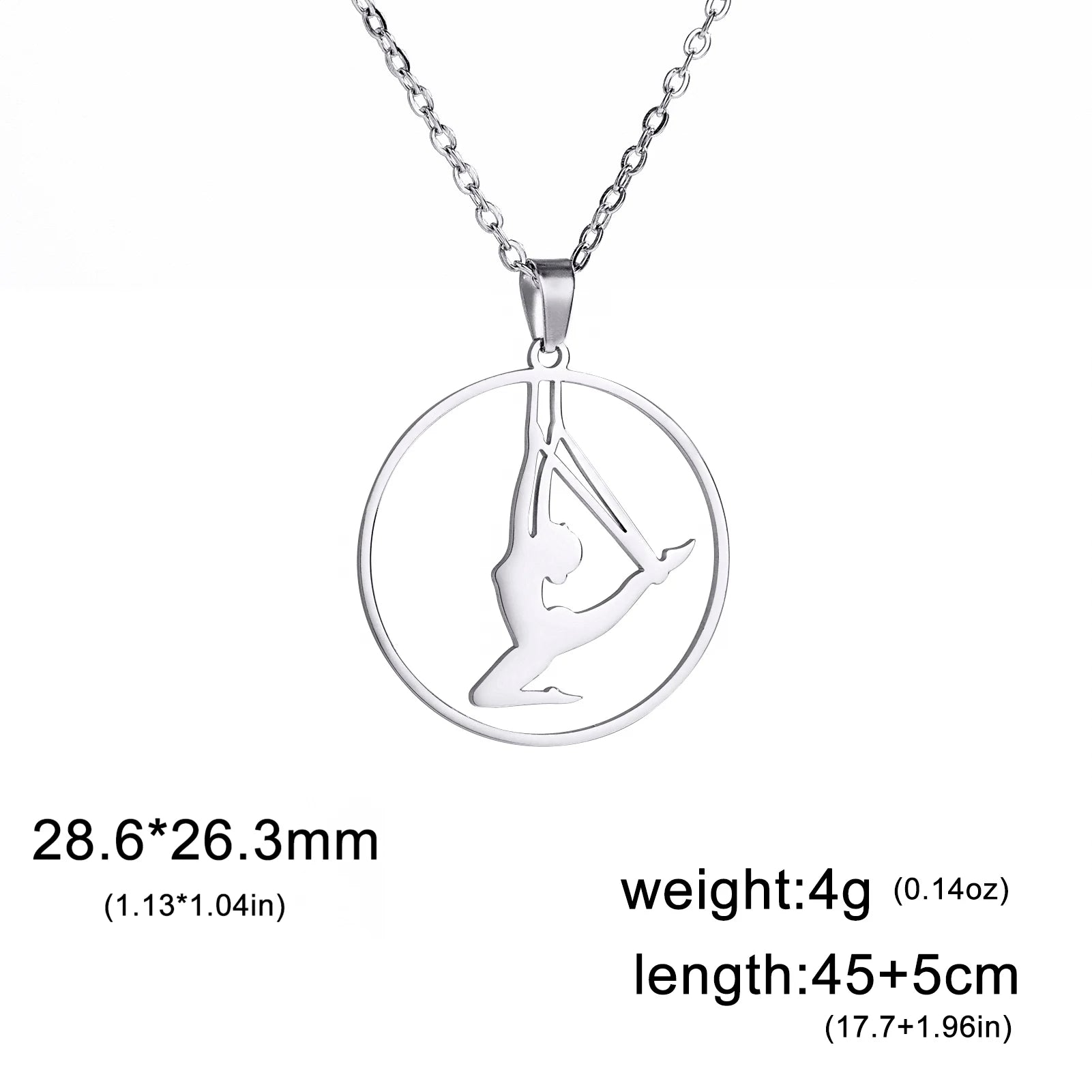 Unift Stainless Steel Sport Women Necklace Runner Rhythmic Gymnastics  Silhouette Pendant Fashion Birthday Jewelry Wholesale