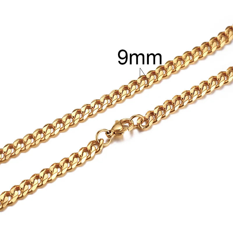 Cuban Link Chain Necklace 3-7mm — Stainless Steel
