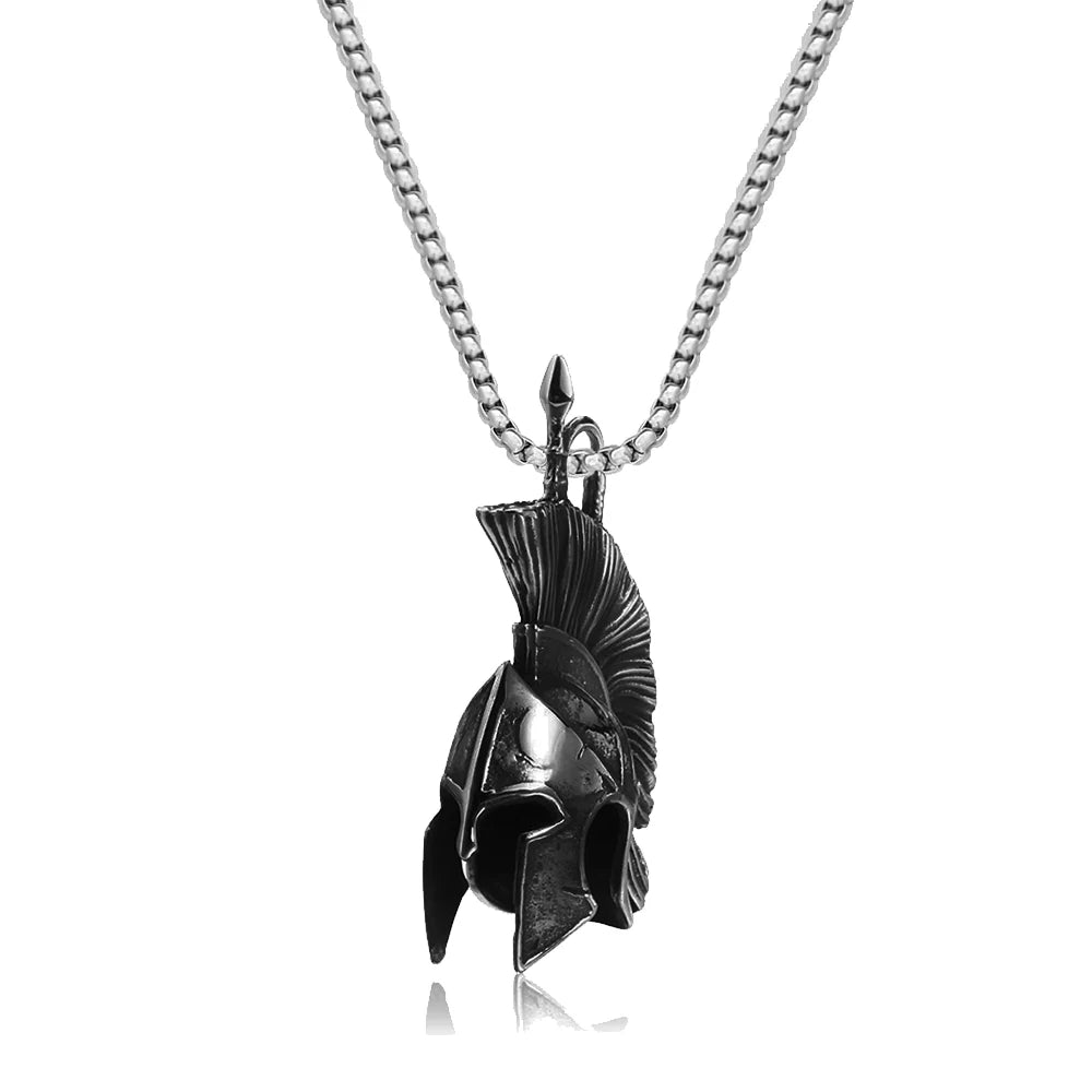 Spartan Warrior Stainless Steel Pendant Necklace