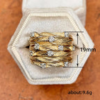 Entwined Vines Multi-Layer Wide Ring for Women — Stainless Steel