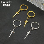 Cross Gold Drop Earrings — Stainless Steel
