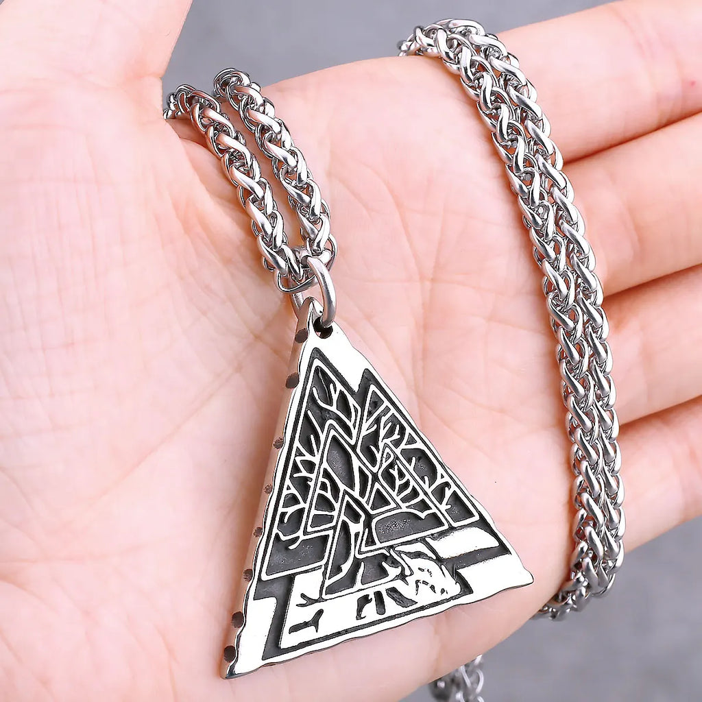 Nordic Vikings Tree of Life Odin Necklace Various Men Celtic Amulet Pendant Stainless Steel Vintage Charm Punk Jewelry