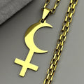Lilith Moon Cross Pendant — Stainless