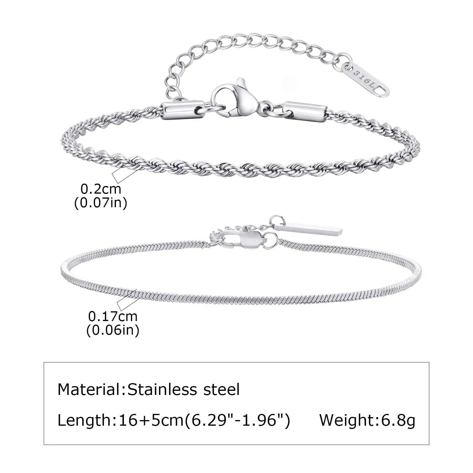 Minimal Thin Chain Bracelet — Stainless