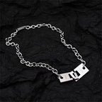 Hip Hop Lock Necklace For Men Women Titanium Steel Square Clavicle Chain Fashion Kpop Unisex Jewelry Punk Street Accessories