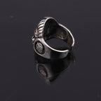 God or Devil Gothic Open Ring — Retro Biker Statement Band