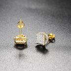 Iced Out Thread Stud Earrings — Gold