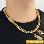 Iced Out Cuban Chain Necklace Stainless Steel Miami