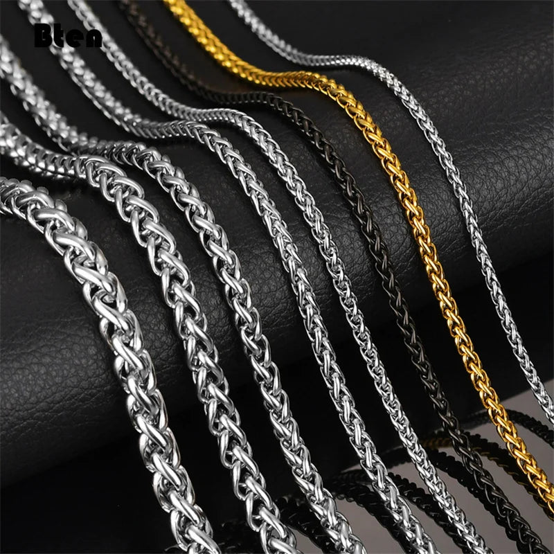 BTEN Never Fade Stainless Steel Men Necklace Chain High Quality Link Chain Necklaces Wholesale