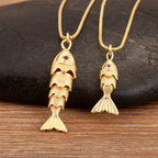 Goldfish Pendant Necklace — Copper