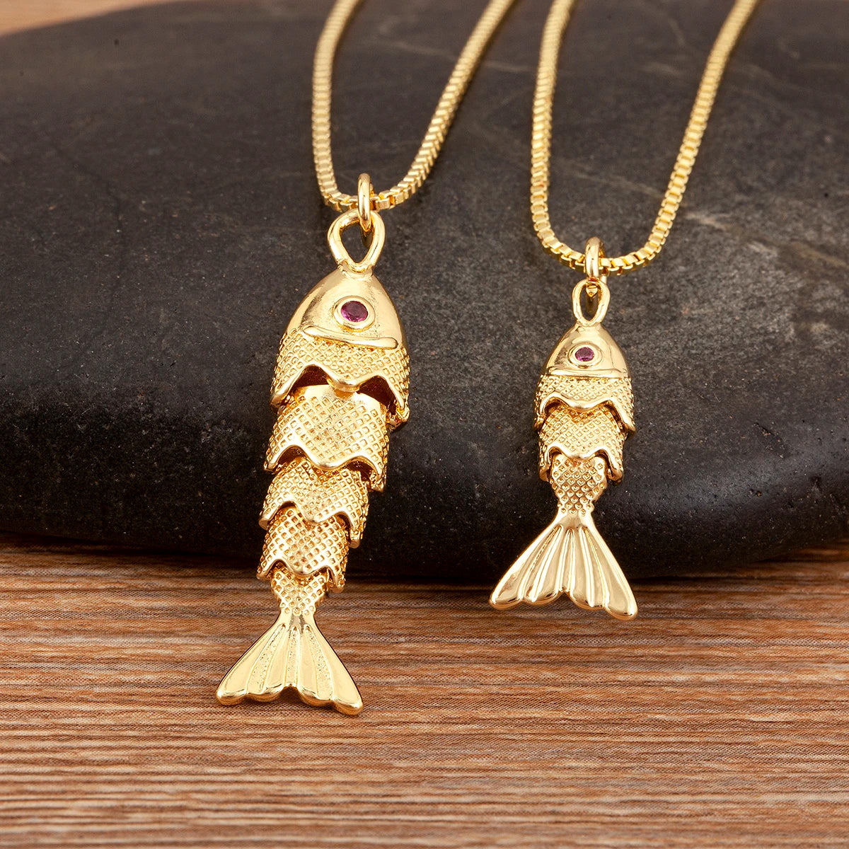 Goldfish Pendant Necklace — Copper