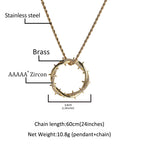 UWIN Crown of Thorns Pendant Necklace Iced Out Möbiusband Hoop Pendants for Gift Fashion Jewelry