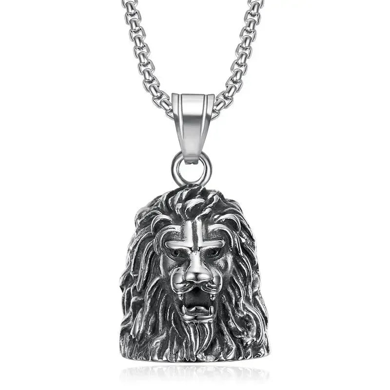 Pirate Skull Moto Bell Pendant Necklace — Gothic Motorcycle Rider