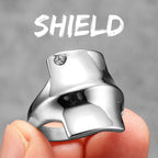 Shield Gemstone Ring — Stainless Steel