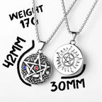 Star Moon Pendant Necklace Stainless Steel Vintage