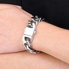Massive Black Chunky Curb Cuban Chain Bracelet for Man Polished Stainless Steel Durable Jewelry Gifts for Men Trendy