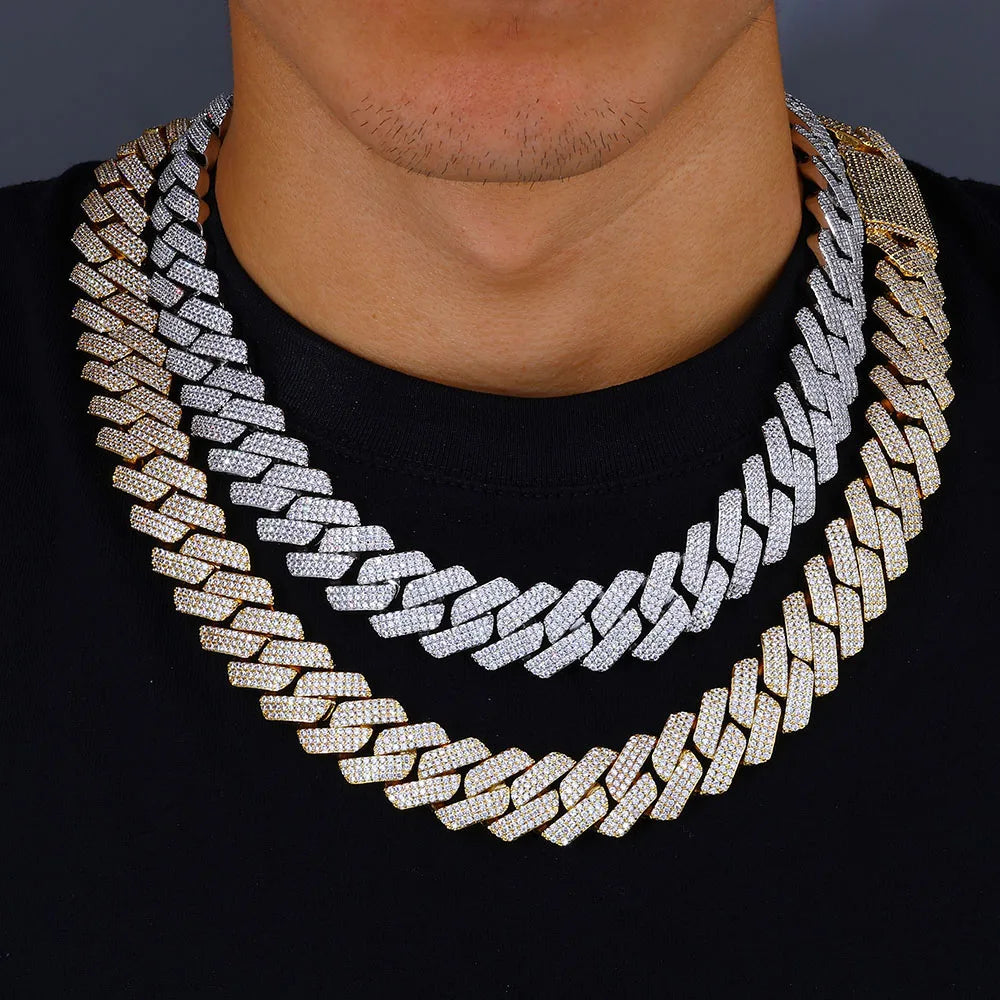Gold Cuban Chain Necklace Iced Out 20/26/36MM