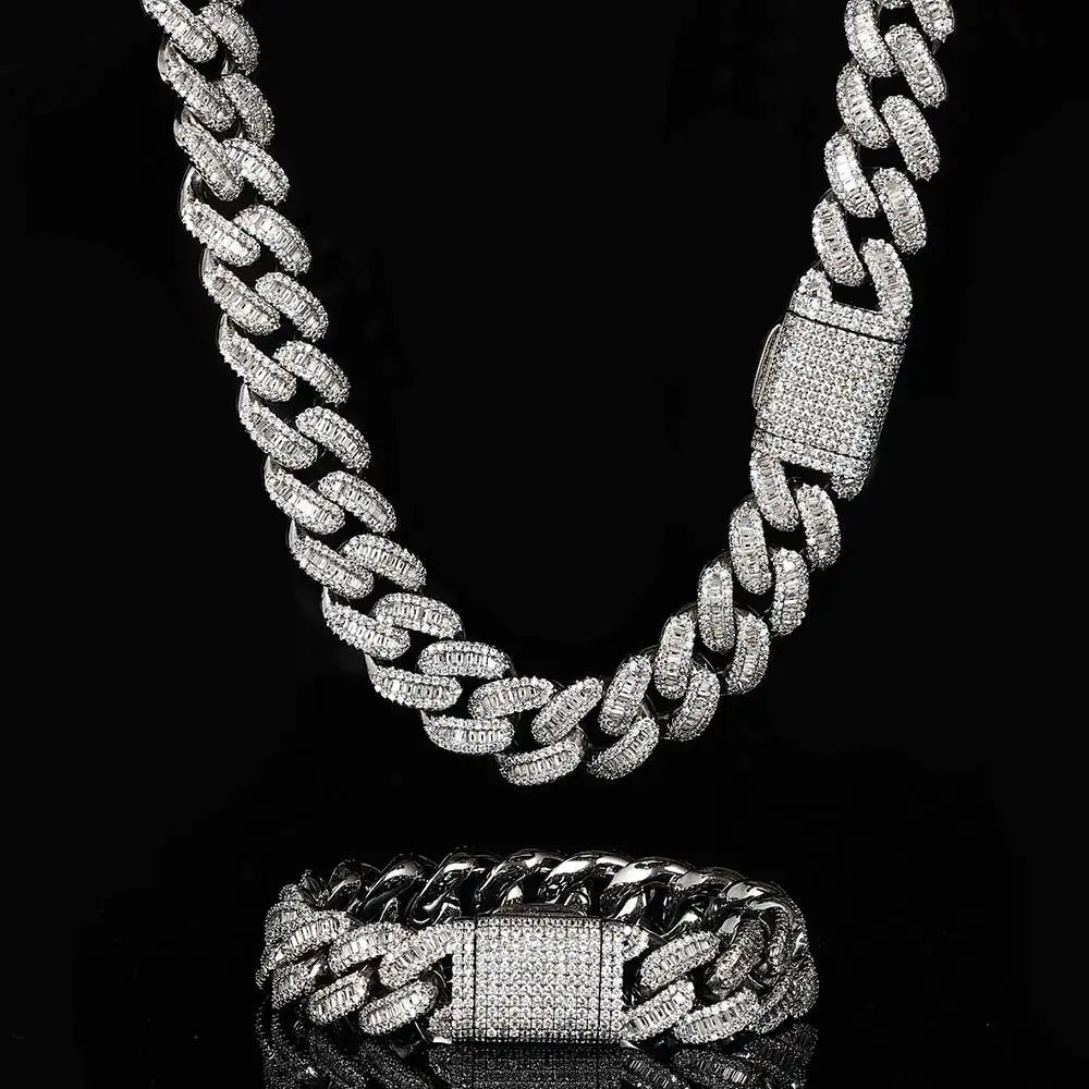 Iced Out Cuban Necklace Stainless Steel 15MM