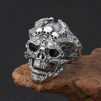 Skull Steel Ring Retro Three Mouth Street