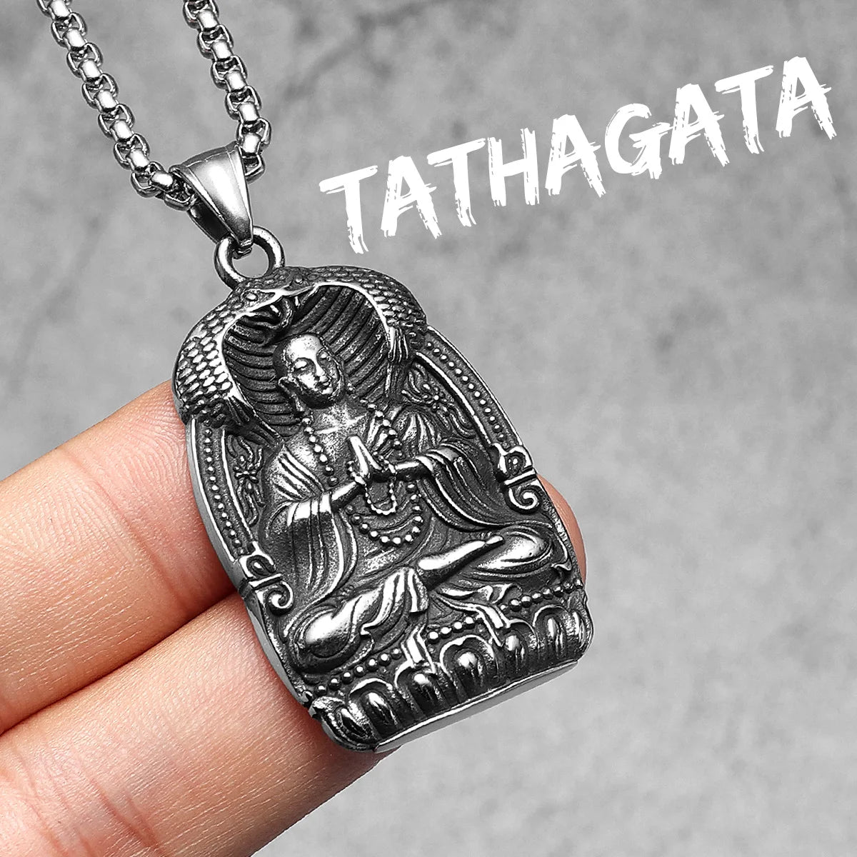Buddha Pendant Chain Necklace — Stainless Steel