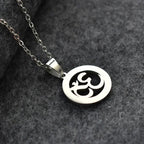 Iced Out OM Pendant Necklace — Stainless Steel