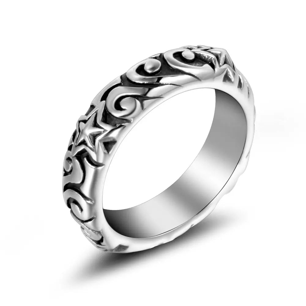 Five-Pointed Star Finger Ring — Stainless Steel