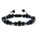 6 8mm Natural Stone Beads Bracelet for Women Men Blue Turkish Evil Eye Braided Chain Bangle Lucky Couple Jewelry Gift