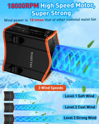 2026 New Upgrade Upgraded Portable Waist Fan With Adjustable Belt,10 Times Strong Wind Waist Clip Fan With 12000mAh