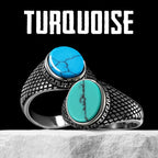Turquoise Stone Ring Stainless Steel Minimal