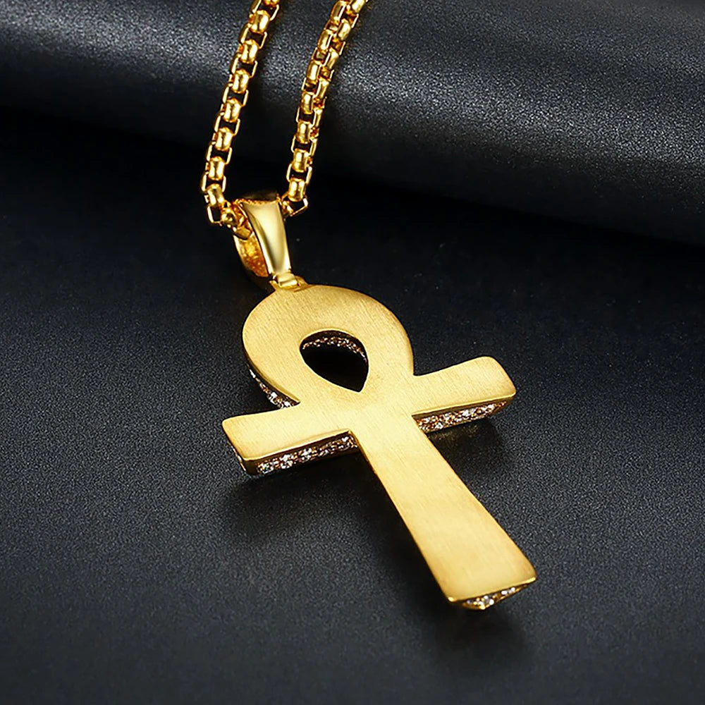 Cross Ankh Steel Pendant Egyptian Gothic