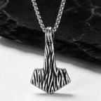 Viking Mjolnir Thor's Hammer Pendant Necklace — Stainless Steel