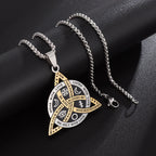 Vintage Scandinavian Pendant Necklace Stainless Steel Nordic Compass Valknut Rune Jewelry Men Women Fine Jewelry