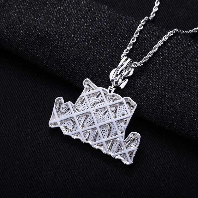 Iced Out Letter Pendant — 14K Gold
