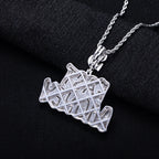 Iced Out Letter Pendant — 14K Gold