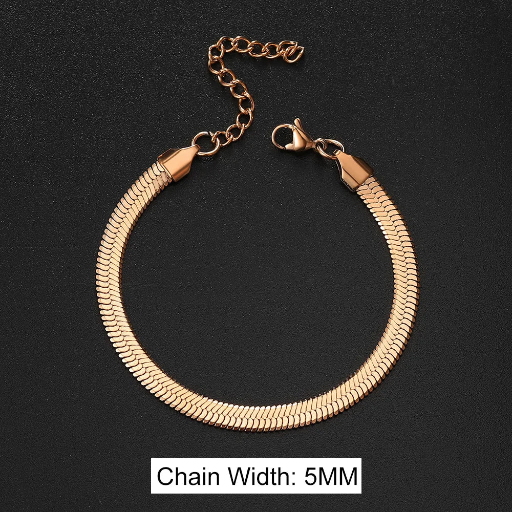 Stainless Steel Snake Bracelet Blade Chain