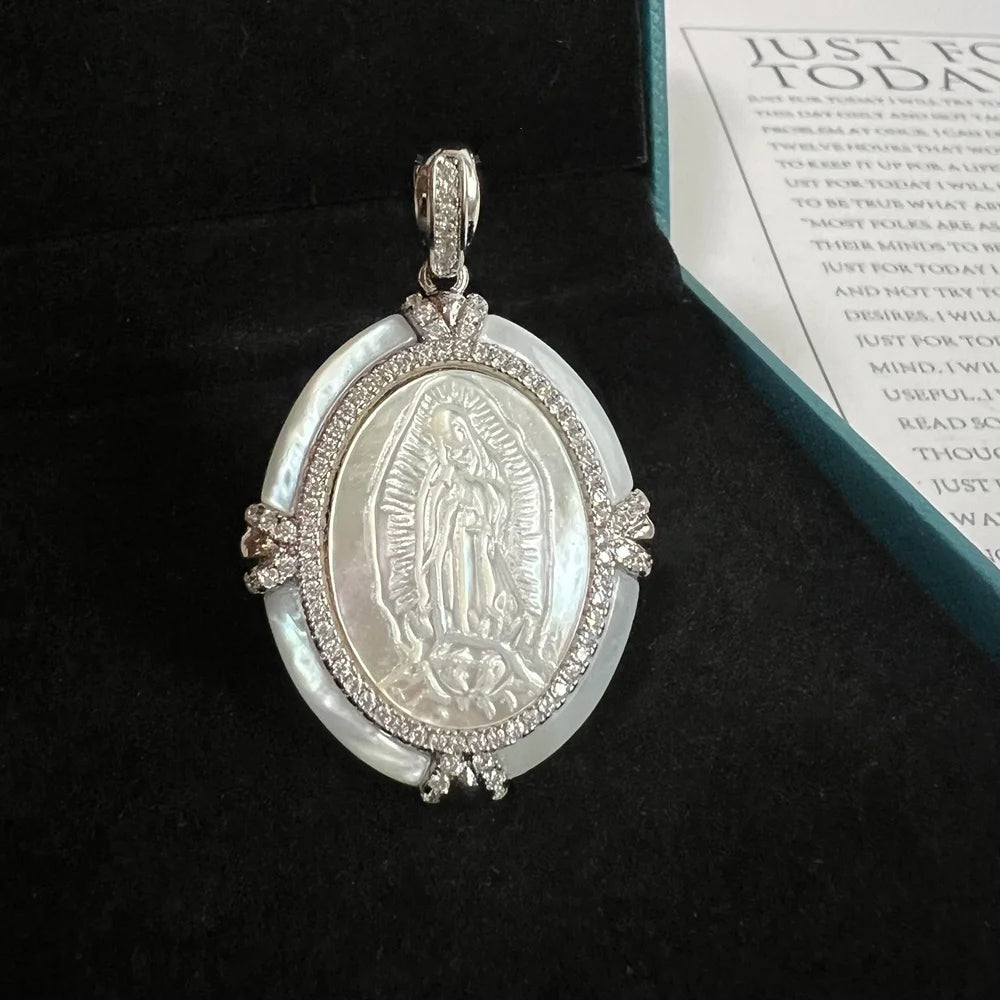 Virgin Mary Silver Pendant Necklace
