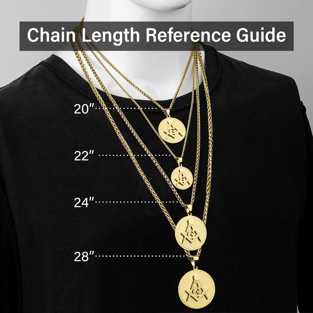 Stainless Steel Masonic Necklace Engraveable Name Pendant Personalized Pendant for men women party jewelry accessories