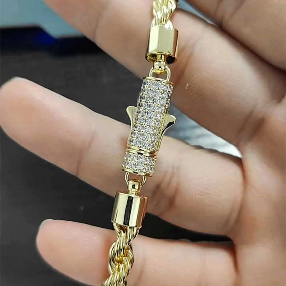 Rope Bracelet Iced Out Stainless Steel 6MM