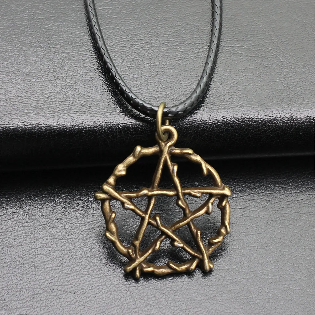 Cute Pentagram Necklace Leather Chain 45Cm Male Jewelry Evening Cheapest Items