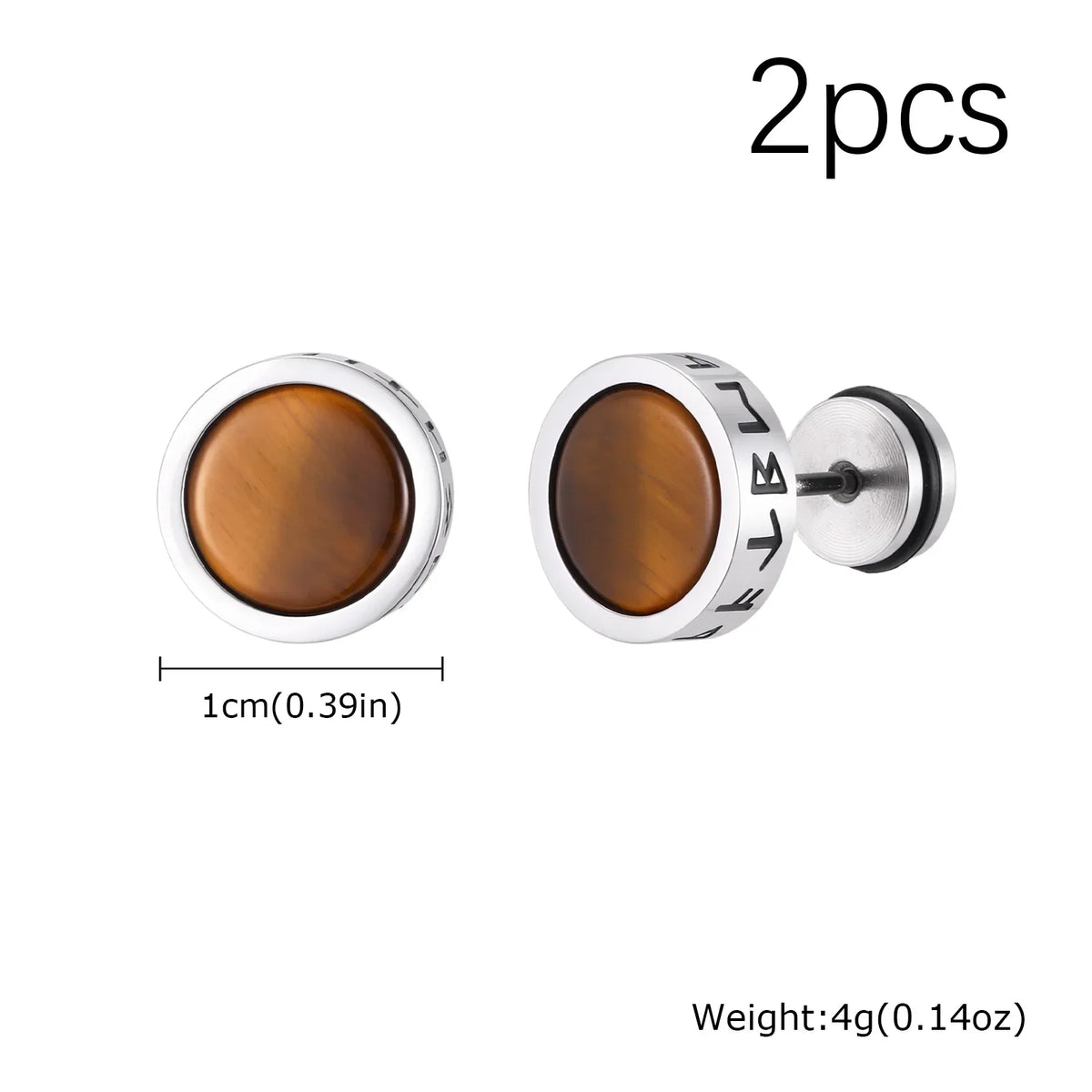 Gothic Norse Viking Rune Stud Earrings — Stainless Steel