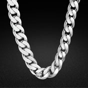 Chunky Miami Cuban Link Chain Necklace for Men 12mm — Silver-Tone