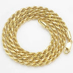 Two-Tone 925 Silver Rope Chain Necklace 3/5MM PVD