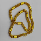 Luxurious 9999 24K real gold versatile dragon bone necklace fashionable men's and women's necklace gold jewelry