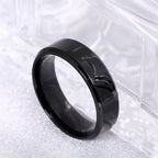 4mm Simple Smooth Women Rings Black Stainless Steel Men Rings Birthday Gifts Rings for men