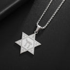 Exquisite and Creative Hip Hop Pentagram Pendant Necklace for Men Simple Punk Texture Necklace Jewelry Sweater Chain