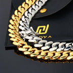 Gold Cuban Chain Necklace 12MM 18K Brass