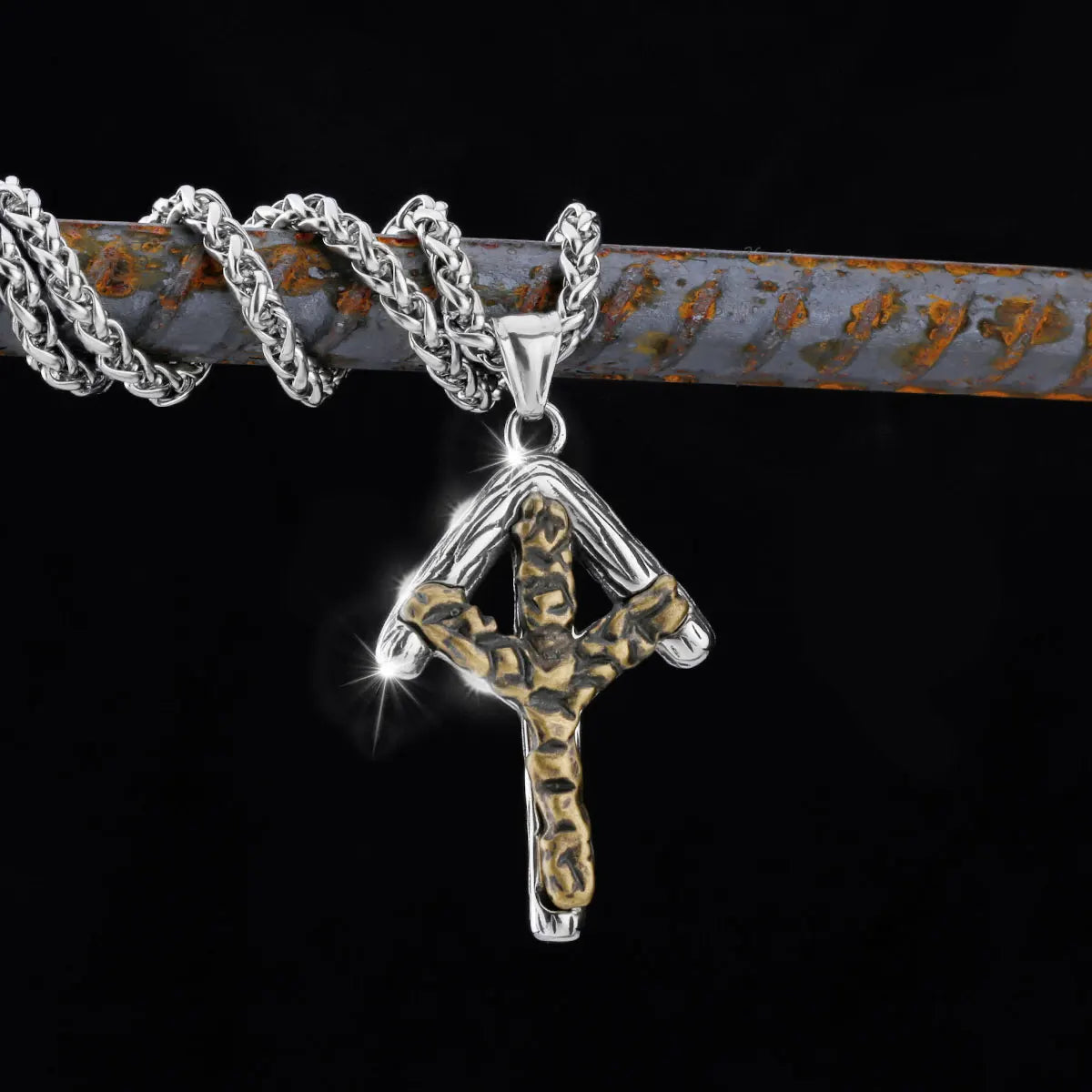 Nordic Totem Amulet Rune Necklace Retro Geometric Pattern Stainless Steel Jewelry Viking Punk Pendant Men's Fashion