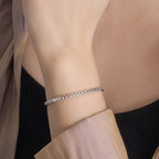 100% Solid 925 Sterling Silver Box Chain Bracelet Unisex Bangle For Men & Women Thoughtful Jewelry Gift for Birthdays/Holidays