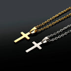 Stainless Steel Cross Pendant Necklace Minimal